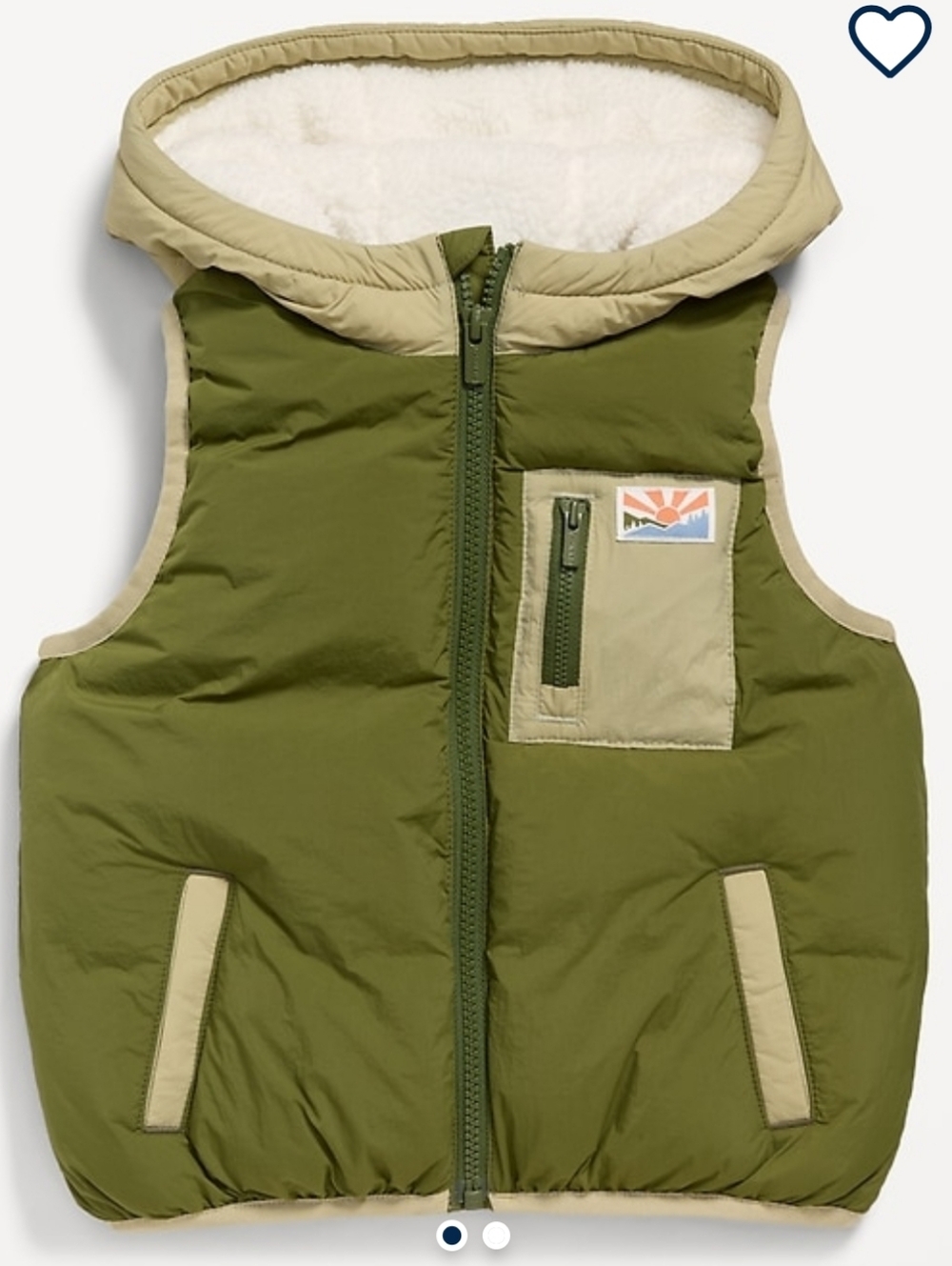 NWT Old Navy Water-Resistant Unisex Frost-Free Hooded Puffer Vest for Toddler